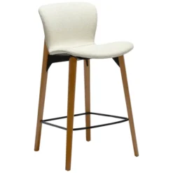 Paragon Barstol Bone White bouclé, Oak