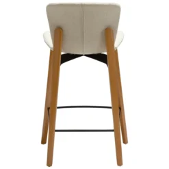 Paragon Barstol Bone White bouclé, Oak