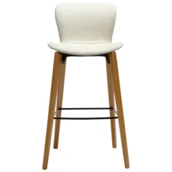 Paragon Barstol Bone White bouclé, Oak