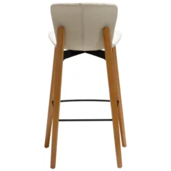 Paragon Barstol Bone White bouclé, Oak