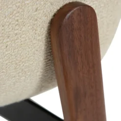 Paragon Stol Frosted Almond Bouclé, Walnut
