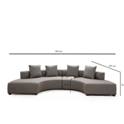 Paramaribo U-form (360-105 x 70 cm) Grå Hörnsoffa