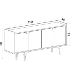 Paramaribo (150 x 80 x 40 cm) Konsol Sapphire Oak