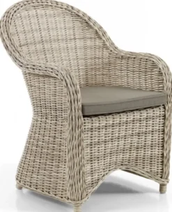 Paulina Fåtölj beige konstrotting med beige dyna