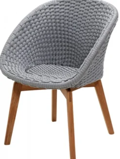 Peacock Stol Light Grey/Teak