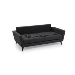 Port Louis 3 Seater (215 x 94 x 88 cm) Mörkgrå 3-sitssoffa