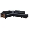 Porto (230 x 90 x 150 cm) Hörnsoffa-bäddsoffa Antracit, Vänster