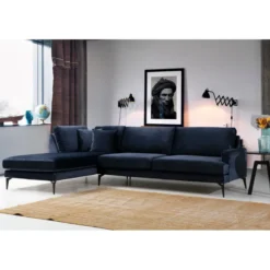Quito Hörn (283-180 x 90 x 88 cm) Hörnsoffa Marinblå, Vänster