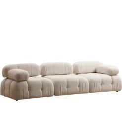 Quito 3-sits (288 x 95 x 75 cm) Bouclette 3-sitssoffa Creme