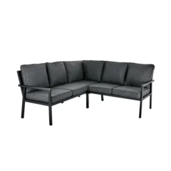 Rana Hög Hörnsoffa Svart/Onyx, 195/195x78x92 cm