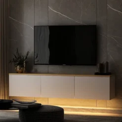 Reykjavik (160 x 35 x 32 cm) vit ek TV-bänk