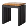 Rib Set Pall Svart Mahogny, Ljusbrun Sittdyna