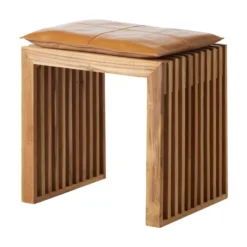 Rib Set Pall Teak, Ljusbrun Sittdyna