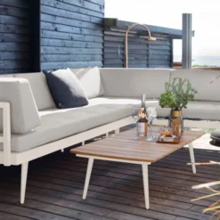 Rio 4 personer Loungesoffa Sand dynor/Sandy Grey Aluminium