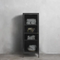 Riviera Vitrinskåp 160 cm Svart