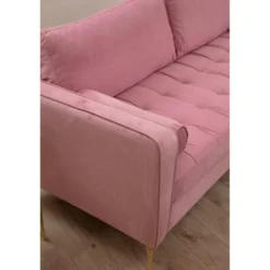Rom (215 x 90 x 70 cm) 3-sitssoffa Dammig rosa