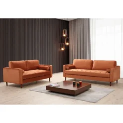 Rom (215 x 90 x 70 cm) 3-sitssoffa Orange