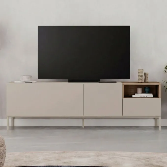 Salvador 180 (180 x 55 x 41,8 cm) TV-bänk Sandsten naturlig ek