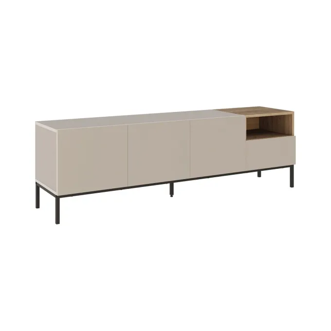 Salvador 180 (180 x 55 x 41,8 cm) TV-bänk Sandsten naturlig ek svart
