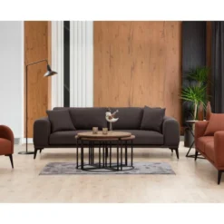 Sapporo 3 (235 x 90 x 80 cm) 3-sitssoffa Grå