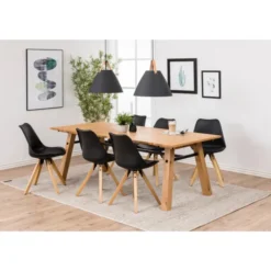 Sento Matstol PU BK Svart/Ek