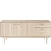 Sideboard Nr.420 2st Trädörrar 3st Lådor 186x80 cm Vitoljad Ek