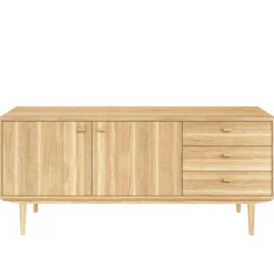 Sideboard Nr.420 2st Trädörrar 3st Lådor 186x80 cm Oljad Ek