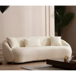 Siena Cream Bouclette (230 x 75 x 94 cm) Cream 3-sitssoffa