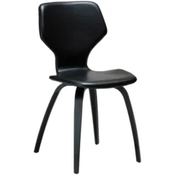 S.I.T Stol Vintage Black Art.Leather, Black Oak