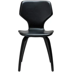 S.I.T Stol Vintage Black Art.Leather, Black Oak