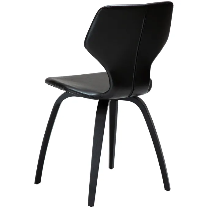 S.I.T Stol Vintage Black Art.Leather, Black Oak