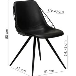 Sway Stol Vintage Black Art.Leather