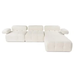 Tallinn 3-sits med puff (300-200 x 100 x 80 cm) Hörnsoffa Creme
