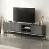 Tallinn (180 x 55 x 35 cm) TV-bänk Antracit trä svart svart
