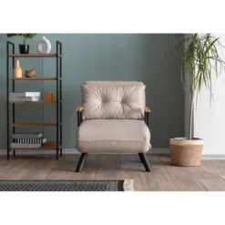 Tarawa v2 Enkel (26 x 120 x 60 cm) Creme 1-sits bäddsoffa