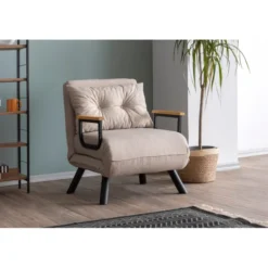 Tarawa v2 Enkel (26 x 120 x 60 cm) Creme 1-sits bäddsoffa
