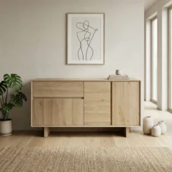 Tbilisi (146 x 76 x 45 cm) Konsolbord Naturlig ek
