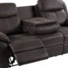Teddy 3-Sits Reclinersoffa brungrått tyg