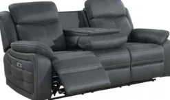 Teddy 3-Sits Reclinersoffa Grått Microfibertyg