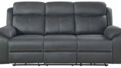 Teddy 3-Sits Reclinersoffa Grått Microfibertyg