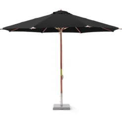 Träparasoll 335 cm Svart