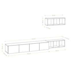 TV-bänk Serie 1 (215 x 25 x 32 cm) Vit ek TV-bänk
