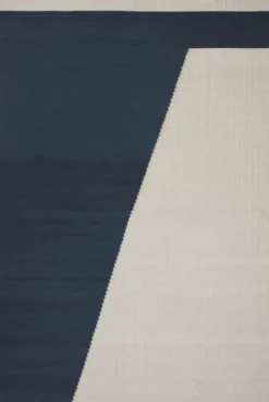 Una Spårbar Ullmatta Blå/Beige/Off White