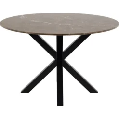 Verdun Matbord Rund 120 cm Brun Marmor