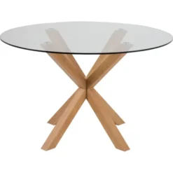 Verdun Matbord Rund 119 cm Glas/Ek