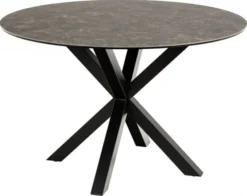 Verdun Matbord Rund 119 cm Rund Svart Keramik