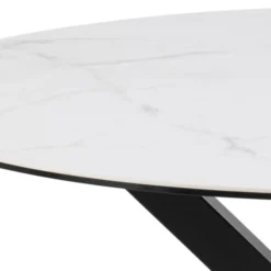 Verdun Matbord Rund 119 cm Vit Keramik