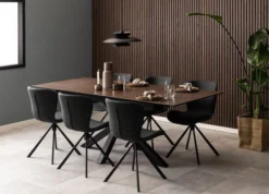 Verdun Matbord 90x160-210 cm Brun Keramik