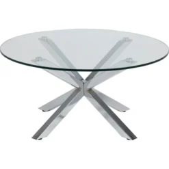 Verdun Soffbord Rund 82 cm Glas/Krom