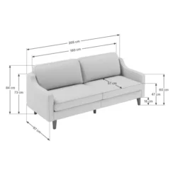Vernier 3-sits soffa Mjölkskum valnöt